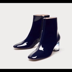 zara blue ankle boots